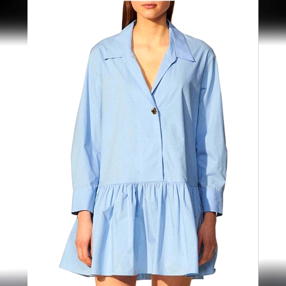 Sandro Sky Blue Long Sleeve Dress